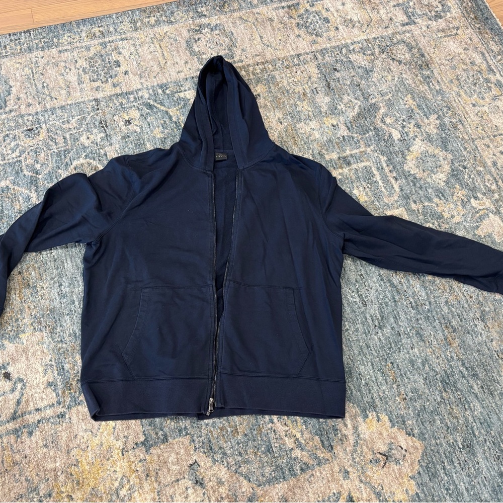 Oxford NY XL Men's Navy Blue Hoodie With Full Zipper